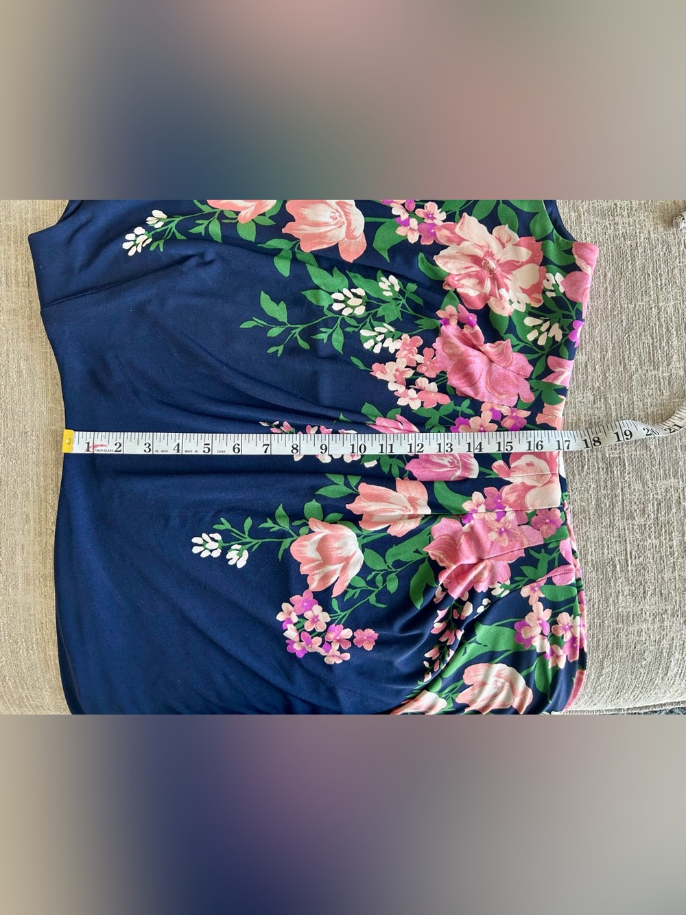 Anne Klein Navy floral Sheath Dress - Picture 7 of 8